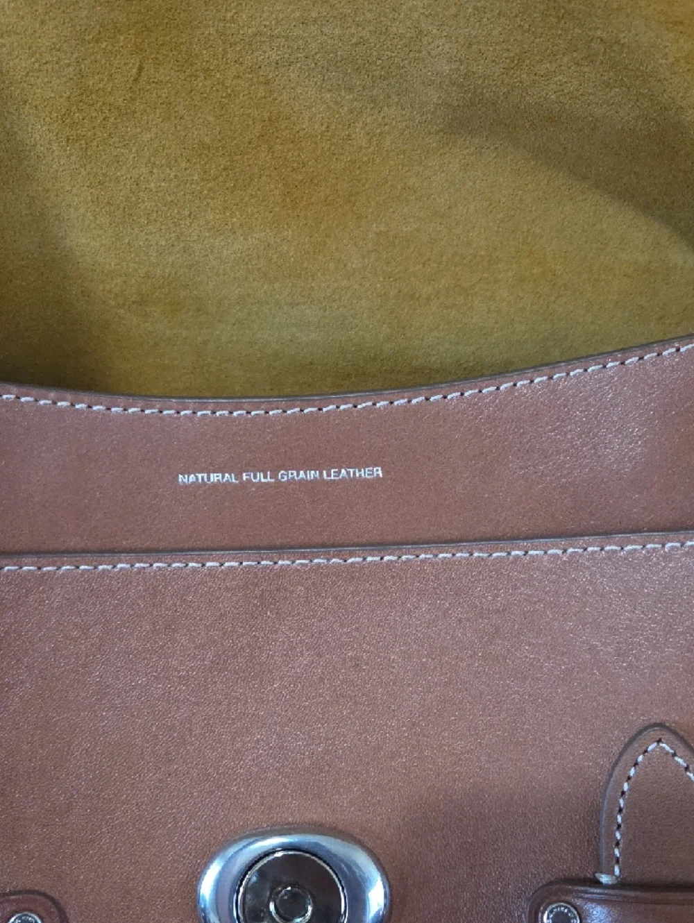 Coach Wester Tabby, Saddle Color Leather Shoulder Bag with Silver Hardware - Picture 6 of 16